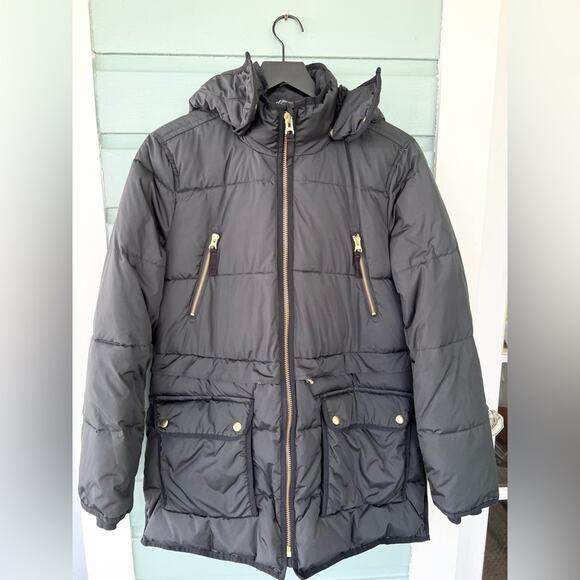 J crew Chateau Puffer Jacket black warm preppy ski winter coat water repellent S - Picture 4 of 15
